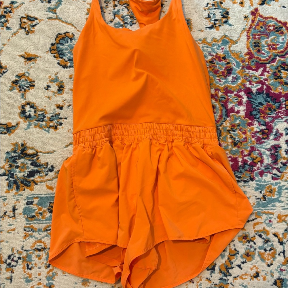 AERIE orange workout romper